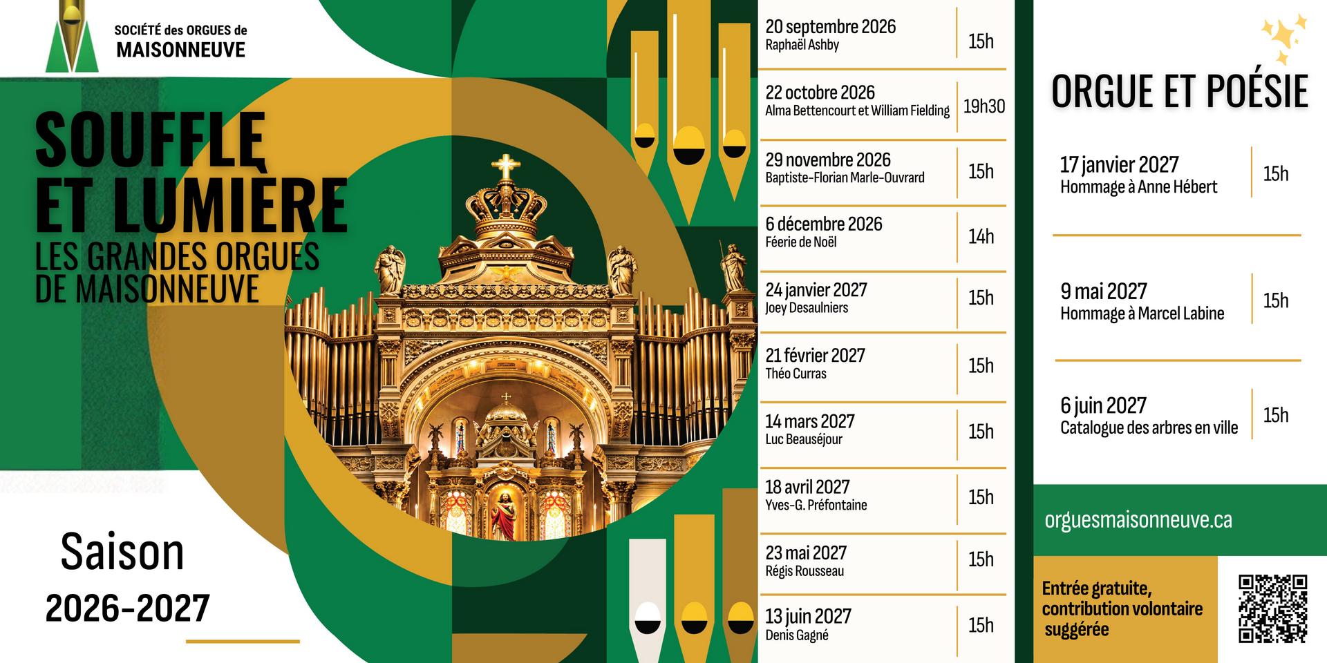Programmetion 2026-2027 et Orgue et Poésie SOM